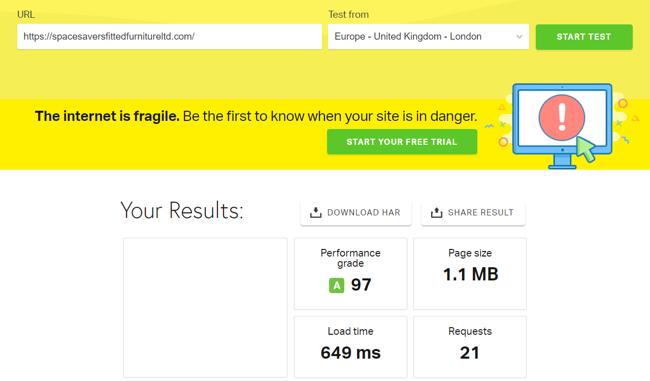 Page Speed testing