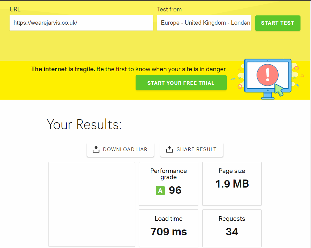 Page Speed testing